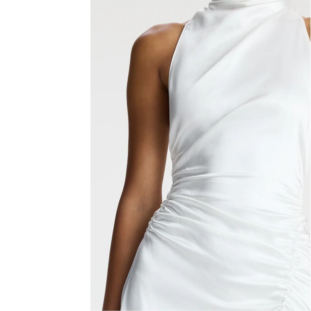 NWT A.L.C. Inez Satin Midi Dress White Bridal Size 14